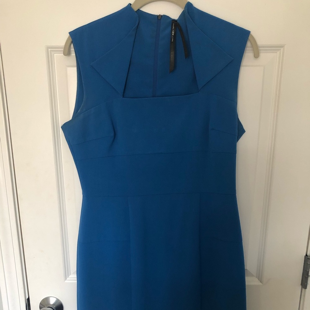 Blue Collared Square Neck Dress